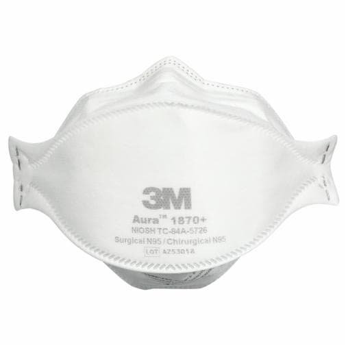 Respirador de Asistencia Médica para Partículas y Mascarilla Quirúrgica 3M™ Aura™ 1870+, N95, 240/Caja