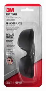 Gafas con Patillas Planas Anti-Rayaduras 3M™, 47011H1-DC, Negro/Gris, Lente Gris, 6/Caja