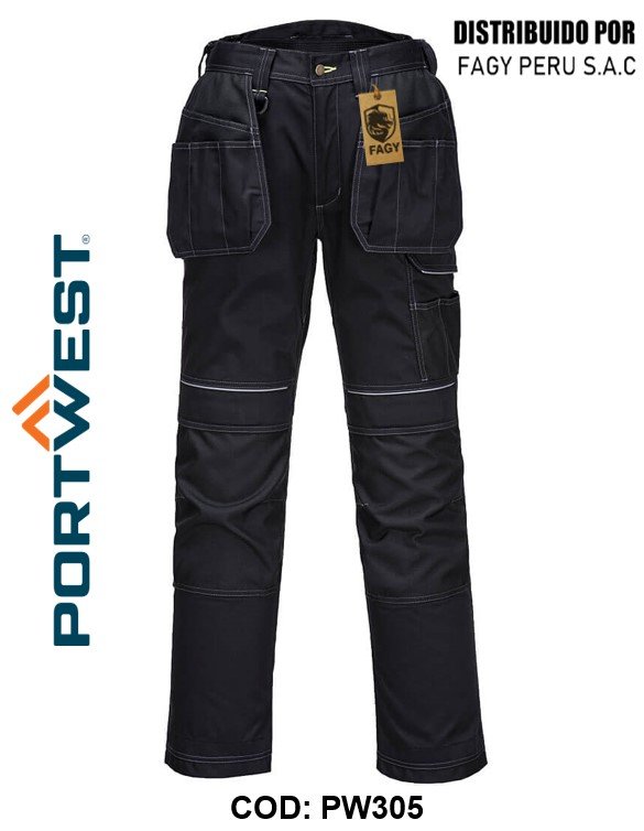 Pantalón elástico de trabajo PW3 con bolsillos de pistolera PW305